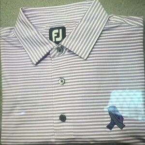 FootJoy Men's Lavender Striped Button Down Shirt
